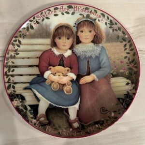 Chantal Poulin Sisters are Blossoms Art Collector Plate Kindred Moments Series